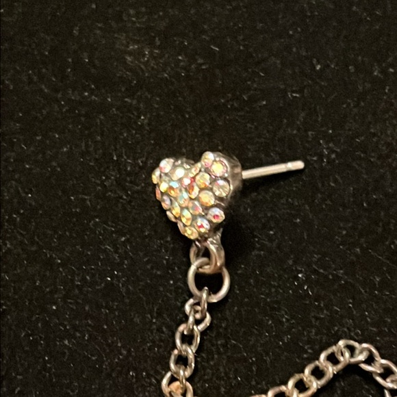 Heart Shape Rhinestone Earring Clip - Picture 2 of 16